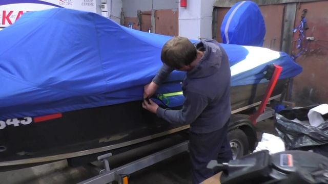 ТОП-жир тент на Волжанку 46. Пожалуй самый удобный и практичный транспортировочный тент на лодку. смотреть онлайн