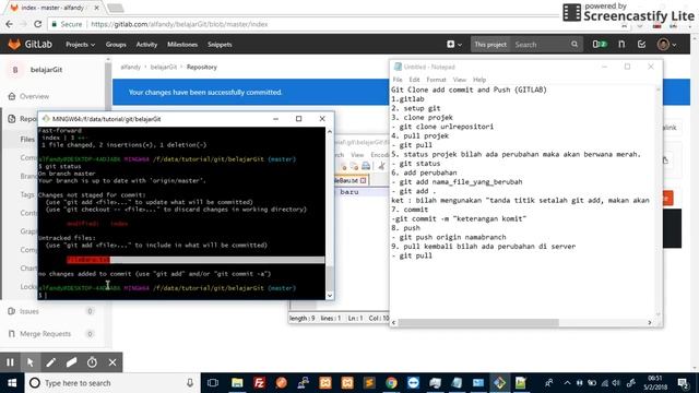 3. belajar Git Clone , Push , dan Pull (GITLAB) #part2 смотреть онлайн