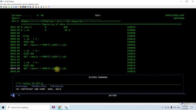 Debug of SQL UDF in IBM i AS400 using RPGLE смотреть онлайн