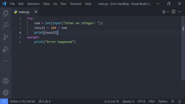 Error Handling (+ Project) | Python Tutorial for Beginners #12 смотреть онлайн