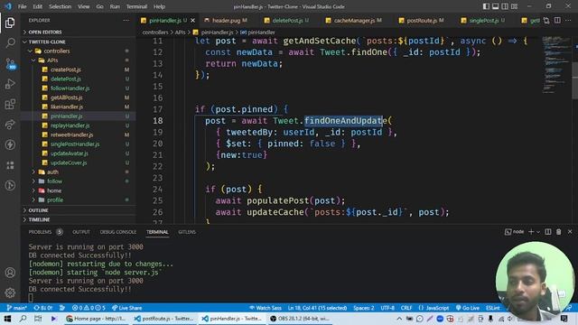 ?31. Pin & Unpin Post | Full Stack Twitter Clone with Node, Express, MongoDB, Socket.io, Pug, Redis смотреть онлайн