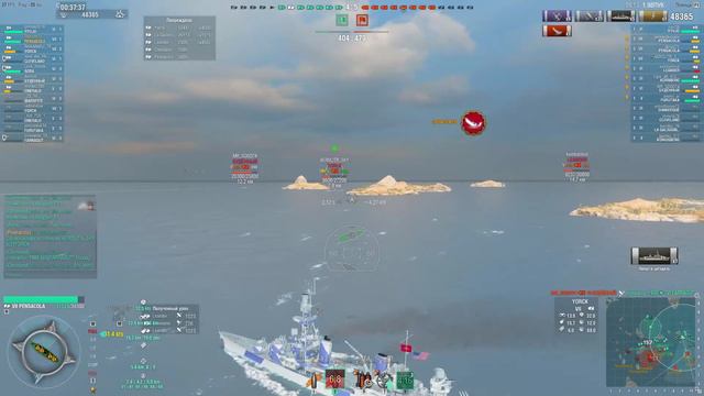 Крейсер Pensacola на ББ/ Получил больше опыта, чем 1-е место в победной команде/ World of Warships смотреть онлайн