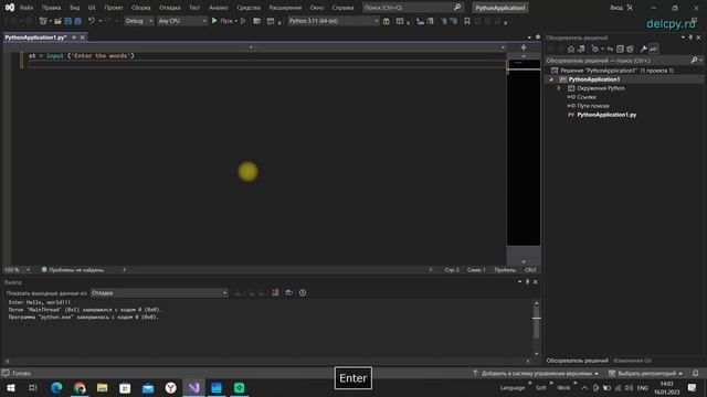 Input Python. смотреть онлайн