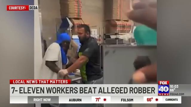Two 7/11 employees beat alleged robber смотреть онлайн