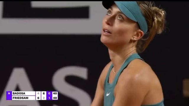Paula Badosa 🇪🇸 Hit With A Rocket 🚀 Spins Around! Vs Friedsam WTA Tennis Rome