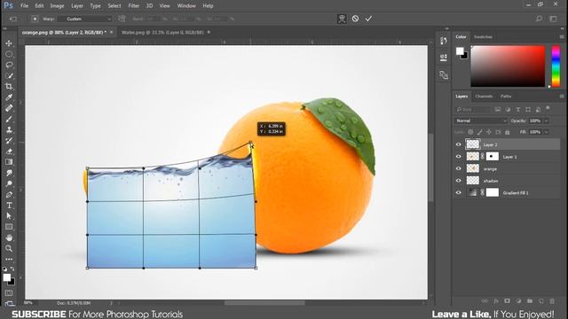 Water Orange Splash Effect | Photoshop Tutorial for beginners смотреть онлайн