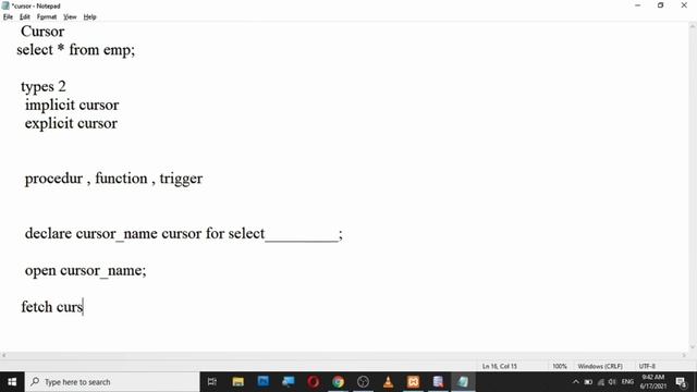 Cursor in MySQL смотреть онлайн