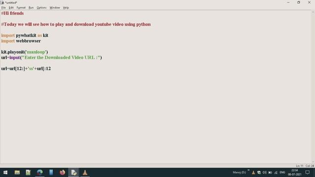 PLAY AND DOWNLOAD YOUTUBE VIDEO USING PYTHON |MR.MANLOOP?? смотреть онлайн