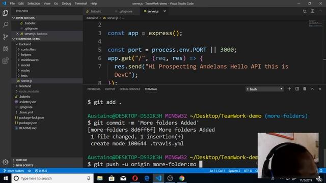 Andela DevC 06 and 07 Merge Pull request after pushing a branch to Github смотреть онлайн