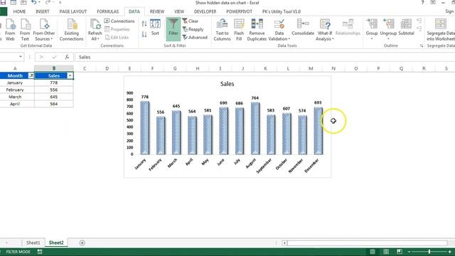 Excel Tip: Show Hidden/Collapsed Cells data on the Chart смотреть онлайн
