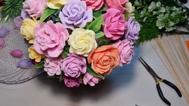 Мыловарение. Собираю букет из мыльных роз для моей МАМЫ❤️ на день рождения ? смотреть онлайн