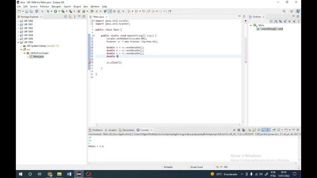 Média 2 (URI 1006) - Exercício resolvido em Java - Beecrowd смотреть онлайн
