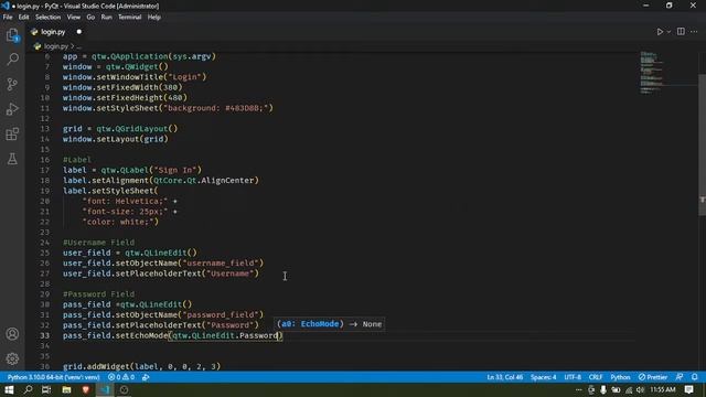 Simple Login UI Using PyQt5 смотреть онлайн
