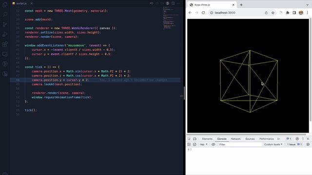 Three.js, элементы управления смотреть онлайн