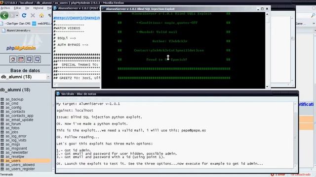 AlumniServer v-1.0.1 BSQLi {by y3nh4ck3r} смотреть онлайн