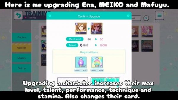 How To Upgrade Characters On Colorful Stage