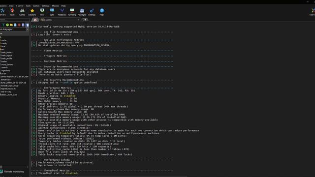 Оптимизация MySQL с помощью MySQLTuner смотреть онлайн