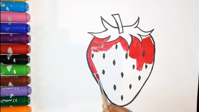 How to draw Strawberry tutorial fo kids. Easy Drawing for kids смотреть онлайн