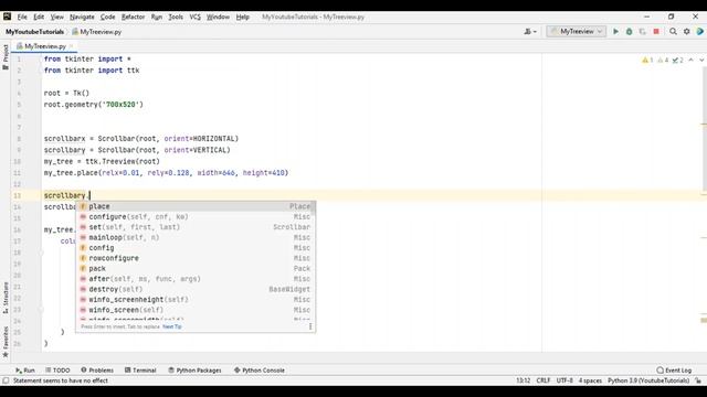Treeview with Vertical and Horizontal Scrollbars | Python Tkinter GUI смотреть онлайн