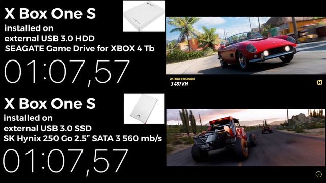 Forza Horizon 5 x X Box One S | Loading time : external HDD vs SSD смотреть онлайн