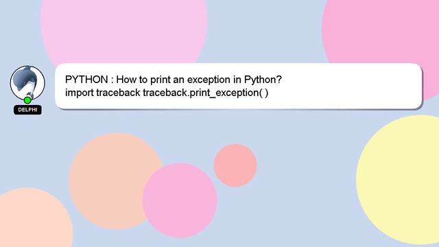 PYTHON : How to print an exception in Python? смотреть онлайн