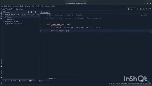 Python program to checks if an integer is a power of 2. смотреть онлайн