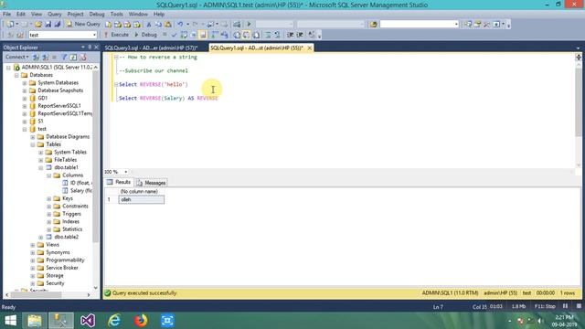 How to reverse a string in sql server - SQL SERVER TUTORIAL смотреть онлайн