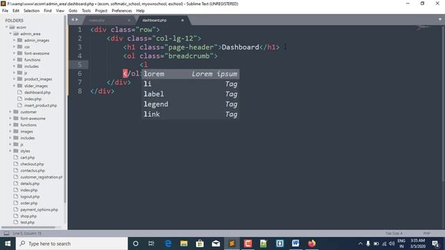 9-Creating Dashboard For Admin Panel | Multivendor E-Commerce Website PHP | Section 3 смотреть онлайн