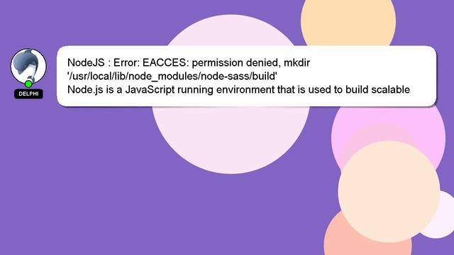 NodeJS : Error: EACCES: permission denied, mkdir '/usr/local/lib/node_modules/node-sass/build' смотреть онлайн