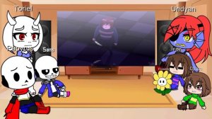 Undertale reacts to Dusttale Stronger than you ( remake ) // Undertale AUs// Gacha Club//
