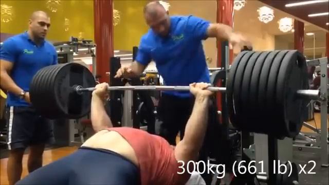 Кирилл Сарычев, жим лёжа - raw - 300 кг на 2 раза, подготовка к ЧМ - GPA! смотреть онлайн