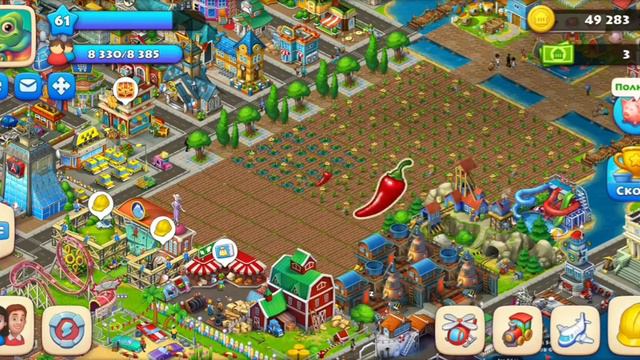 Township 61 level ⭐ Собираю урожай с полей 🌽 Кормлю животных на ферме 🐄 смотреть онлайн