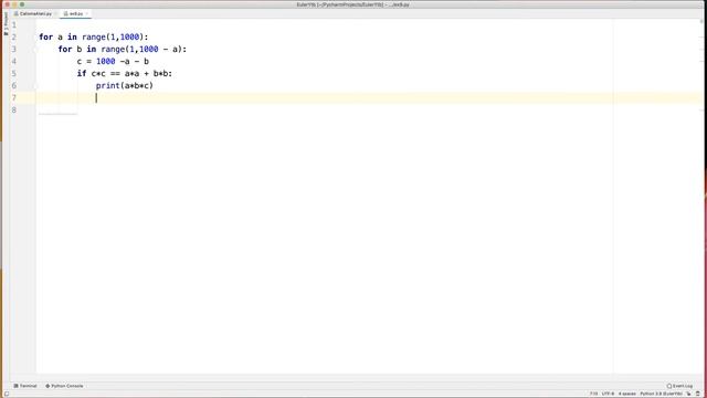 Project Euler Problem 9 (Python) смотреть онлайн