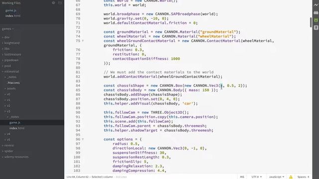 Create a 3D Car Racing Game with THREE.js and CANNON.js - video 4 смотреть онлайн