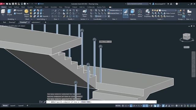 AutoCAD 2023 3D tutorial for beginners || AutoCAD House Design (3D) | 3D Staircase | Part - 31 смотреть онлайн