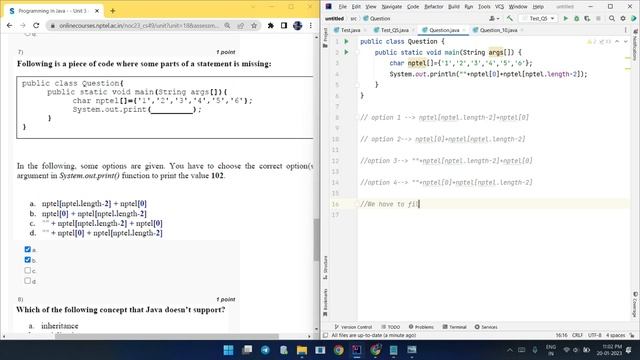 NPTEL Programming in Java Week 1 Quiz answers with detailed proof of each answer смотреть онлайн
