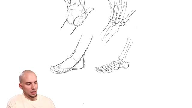 How I draw simple HANDS and FEET - tutorial | YouTube Art School смотреть онлайн