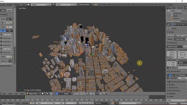 Cities Of Imagination 017 ( Open Street Map Blender Addon) Architectonic Jam смотреть онлайн