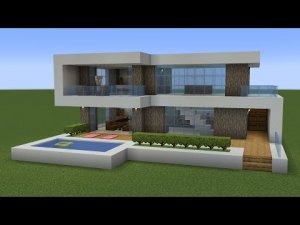 Майнкрафт - Как построить современный особняк с бассейном. Minecraft