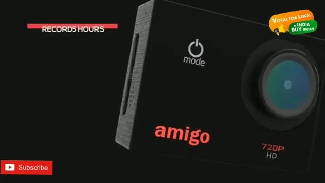 Amigo AC-11 HD Sports Action Camera With 12MP High Resolution Lens | 720p HD Image With Wide Angle