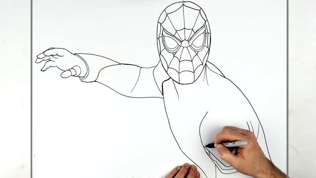 How to Draw Spiderman (Pose) | Step By Step | No Way Home смотреть онлайн