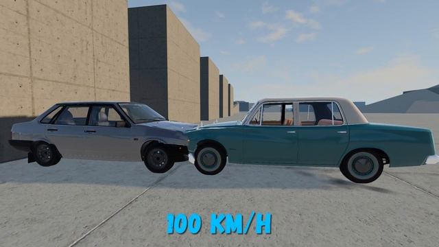 VAZ-21099 VS MIRAMAR MIRA-MATIC 220 KM/H CRASH TEST BEAMNG DRIVE