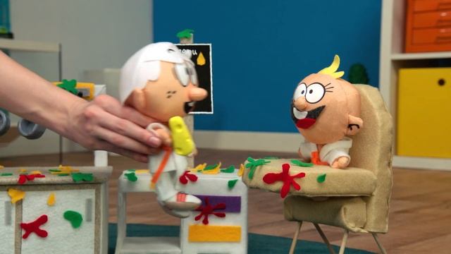 Messy Kitchen Pretend Play w/ Baby Lily & Lincoln Loud Puppets! | Karate Kitchen | Toymation смотреть онлайн
