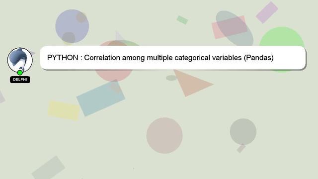 PYTHON : Correlation among multiple categorical variables (Pandas) смотреть онлайн