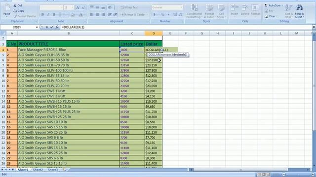 Dollar Function in Excel смотреть онлайн