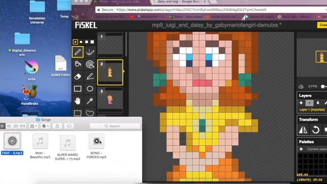 Modern 8-bit Princess Daisy ( Super Mario Bros Series ) - Pixel Speed Paint.