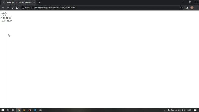 JavaScript 8 - Dars | Ikki va Ko'p o'lchamlik massivlar смотреть онлайн