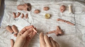 Сборка фарфоровой шарнирной куклы на резинку.Сборка фарфоровой шарнирной куклы на резинку.