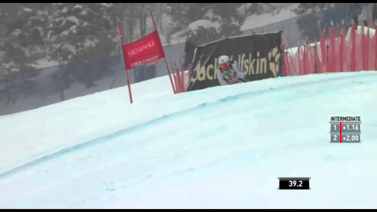 Мария Бедарёва на трассе скоростного спуска в Лейк Луис