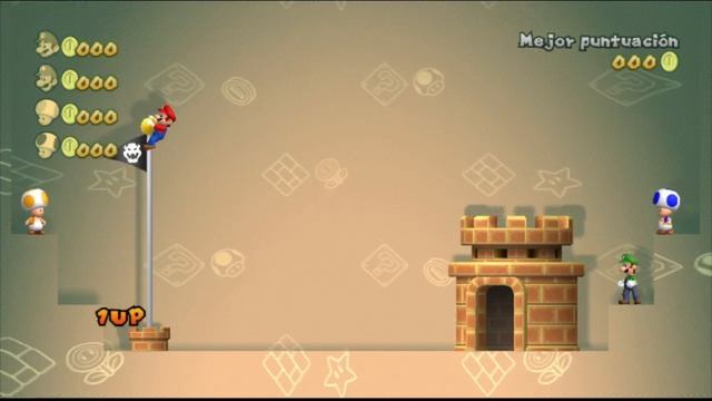 New Super Mario Bros Wii Glitches - The Flagpole in the Credits смотреть онлайн
